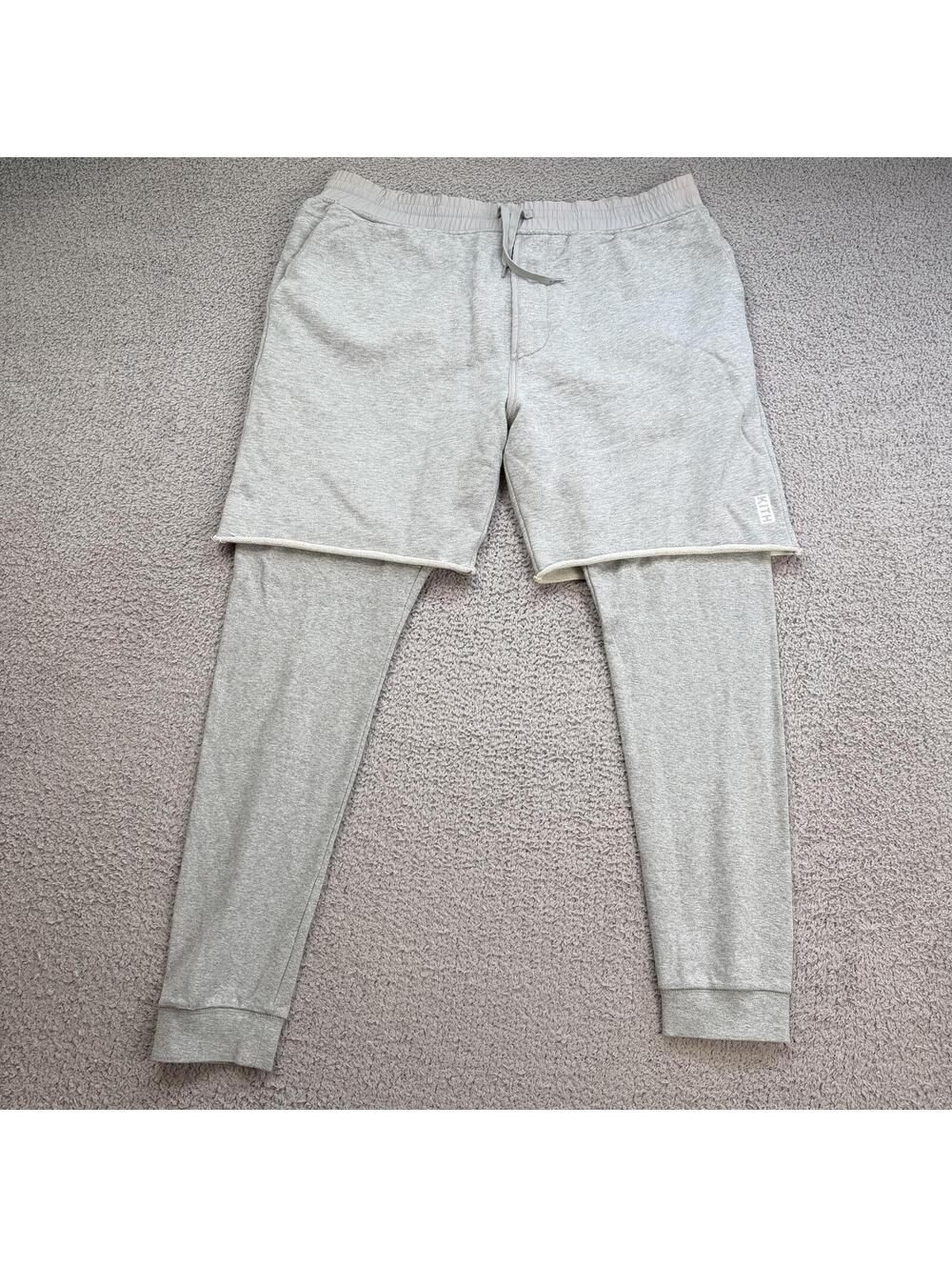 Kith Classics Pinnacle 400 GSM Layered Sweatpants Joggers Gray Large